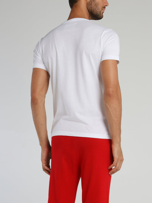 White T-Shirt With Small Logo