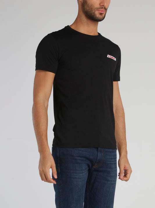 Black T-Shirt With Embroidered Logo