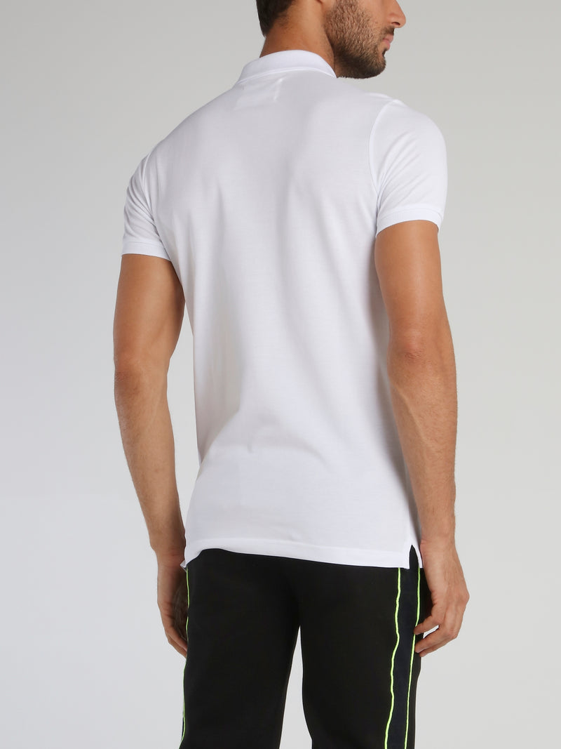 White Embroidered Polo Shirt