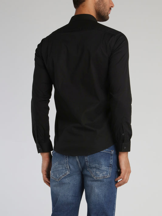 Black Logo Sleeve Polo Shirt