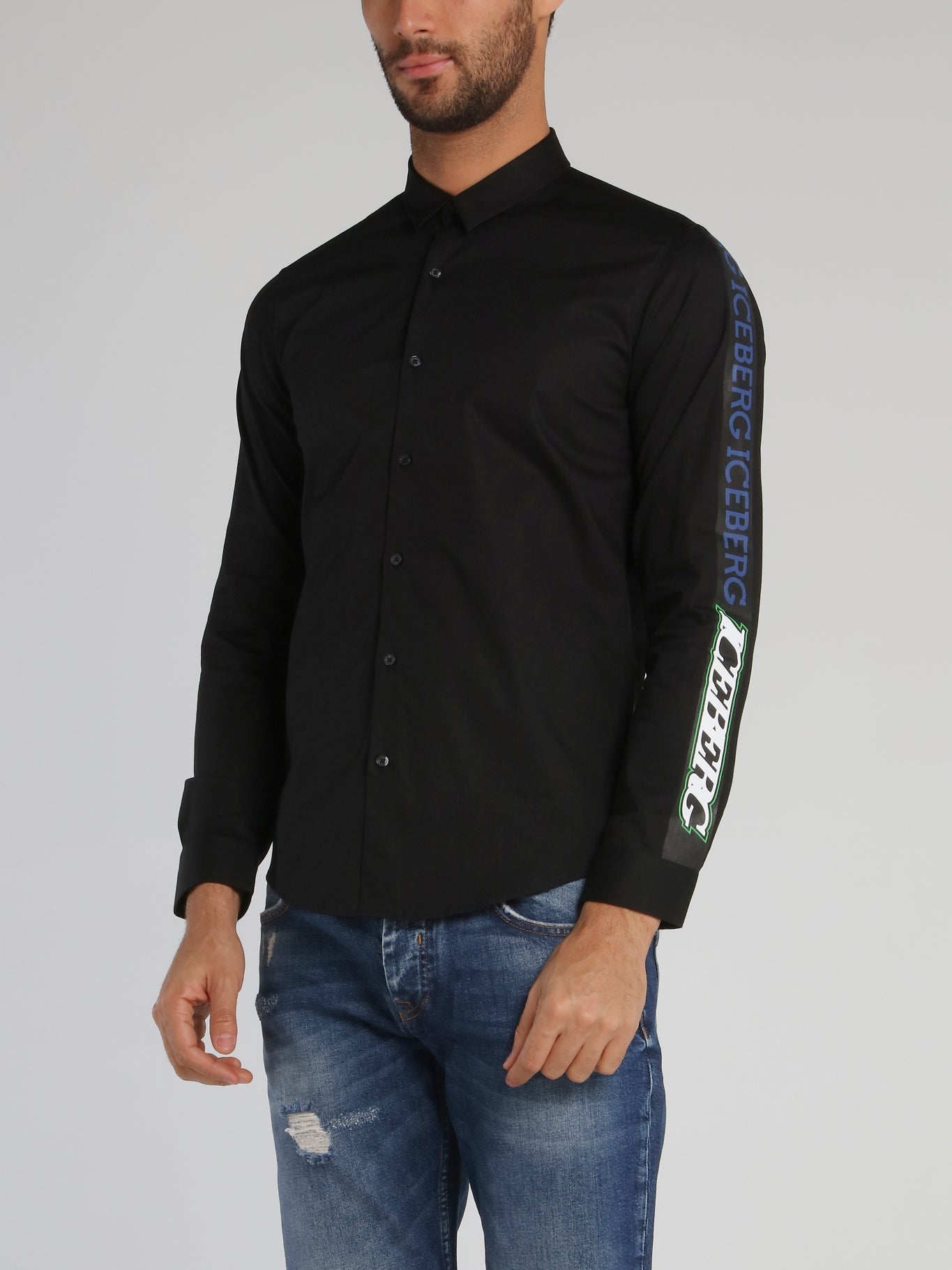 Black Logo Sleeve Polo Shirt