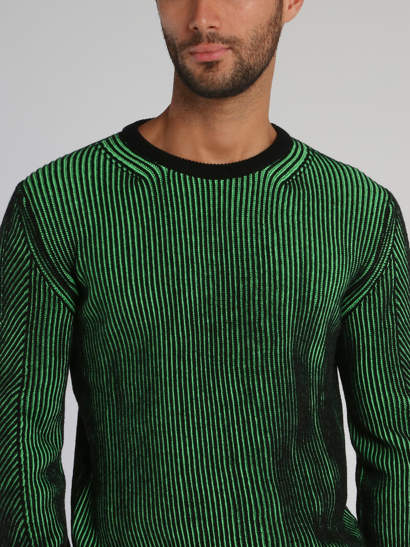 Green Braided Wool Jumper