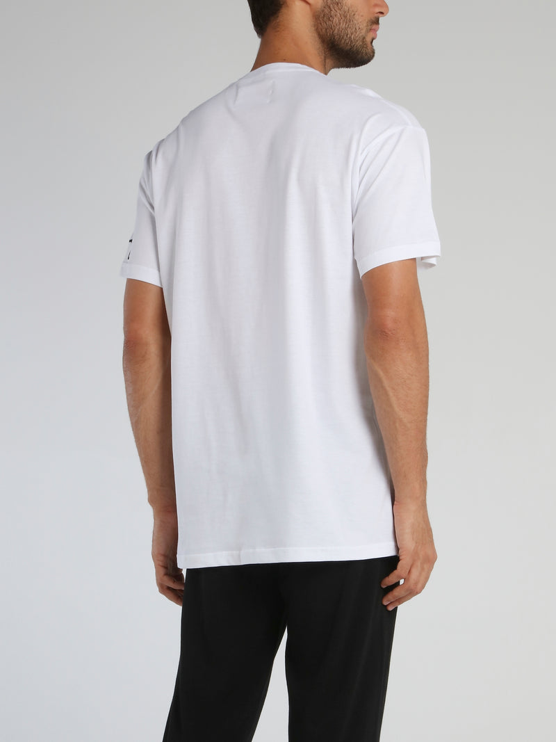 Grumpy White Printed Cotton T-Shirt