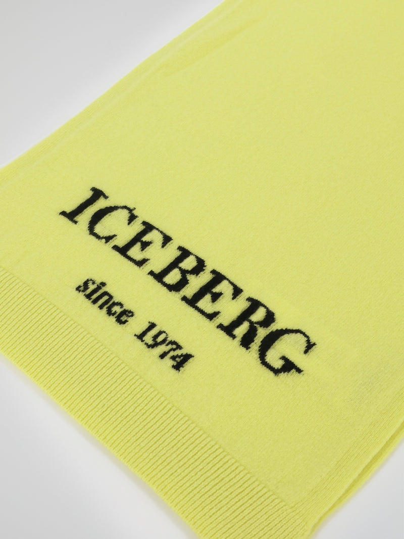 Yellow Logo Knitted Scarf