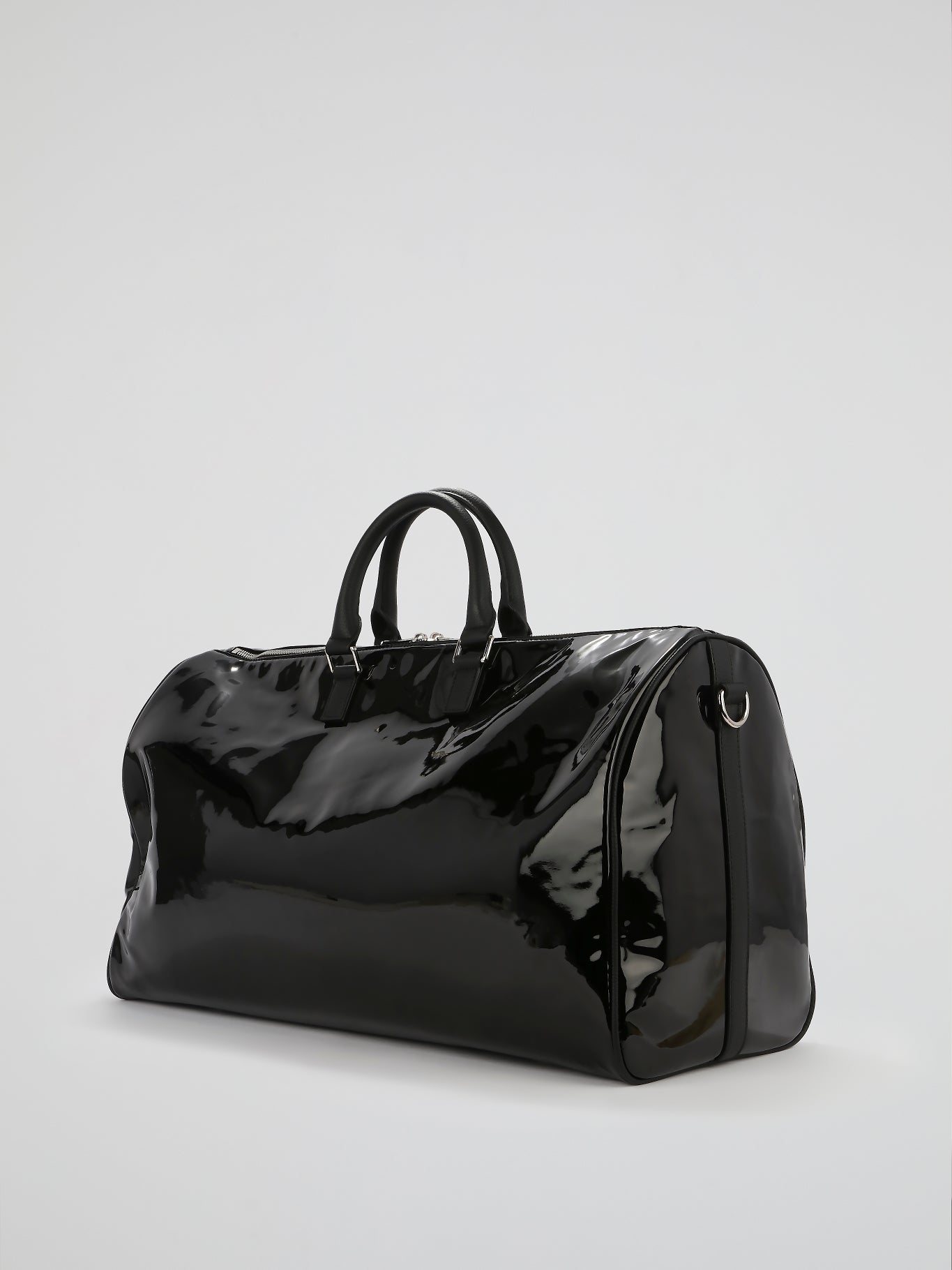 Black Signature Patent Leather Travel Bag