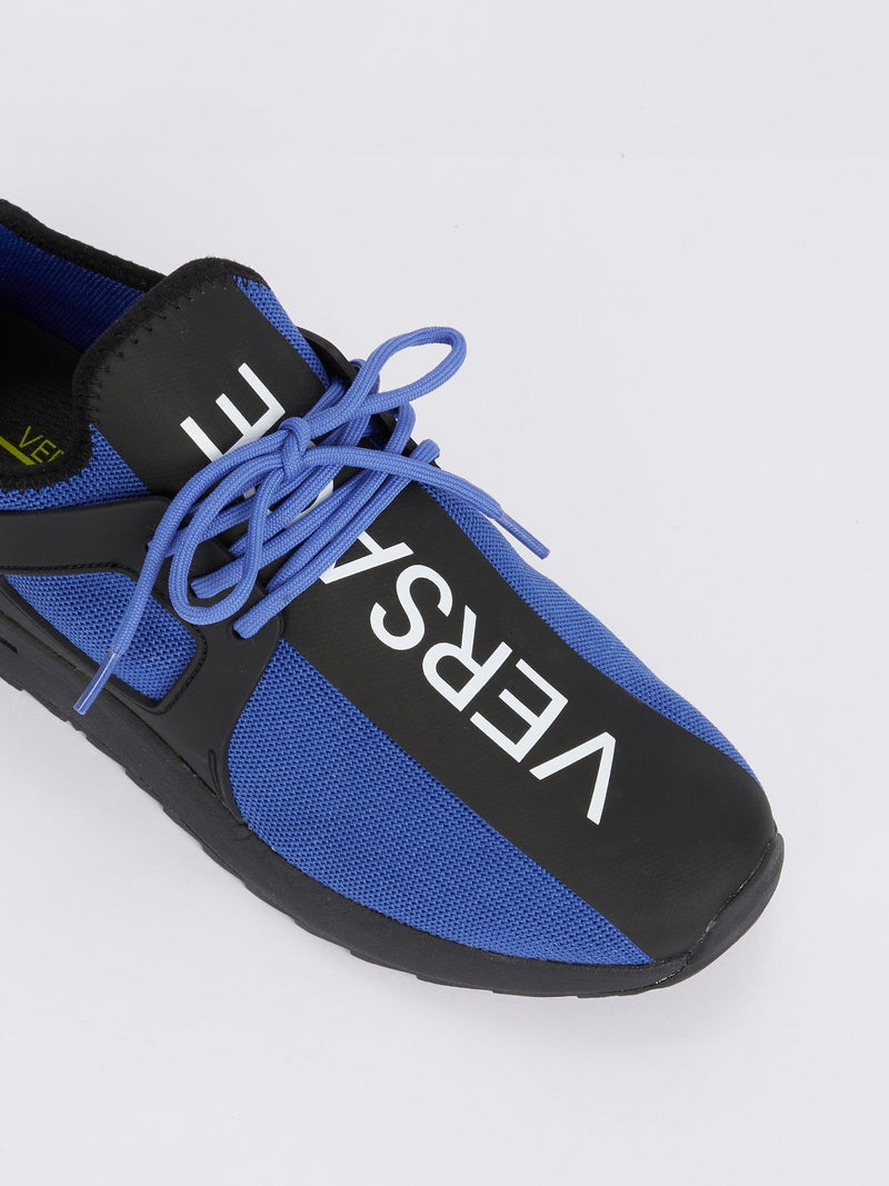 Синие дышащие кроссовки на шнуровке с логотипом
