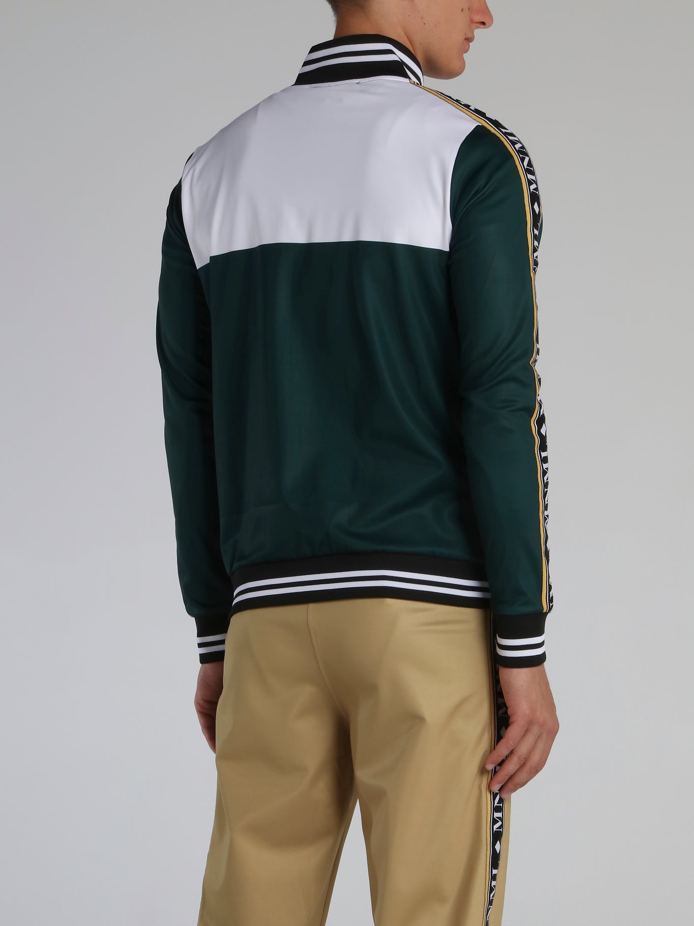 Green Stripe Trim Monogram Sweatshirt