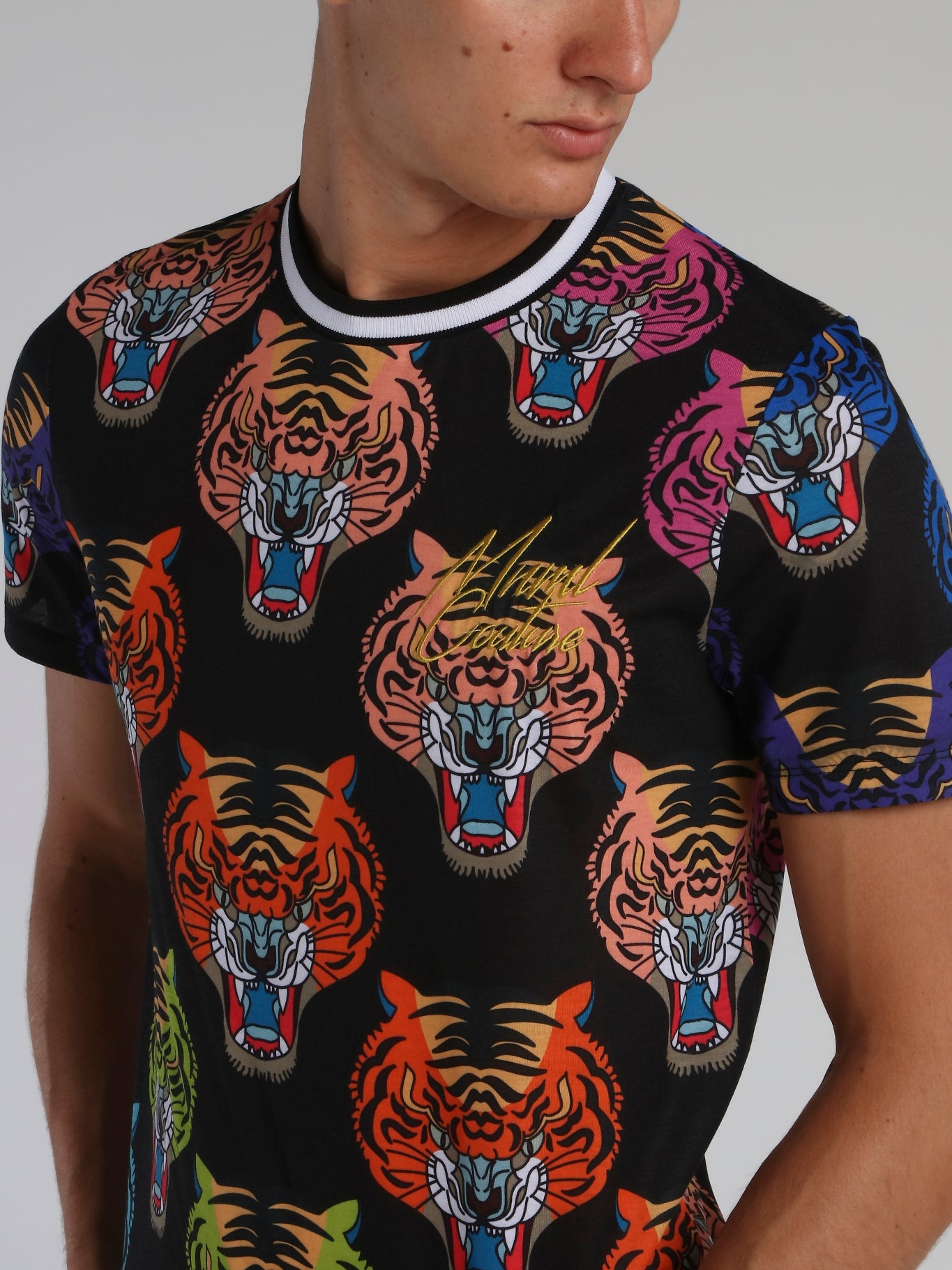 Tiger Face All Over Crewneck T-Shirt