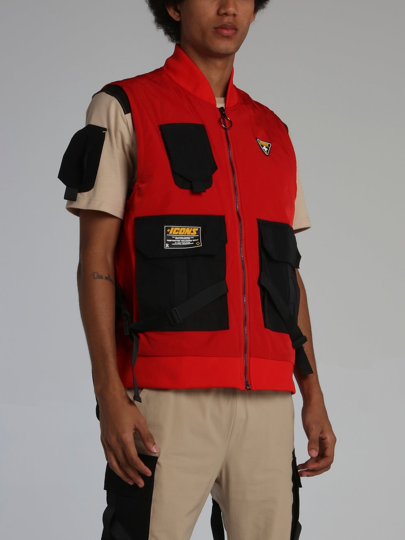 Red Icons Tactical Zip Up Vest
