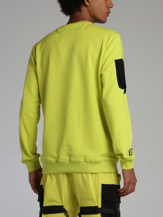 Neon Yellow Icons Tactical Crewneck Sweatshirt