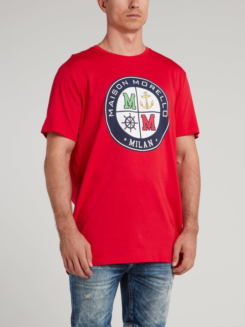 Red Logo Crewneck T-Shirt