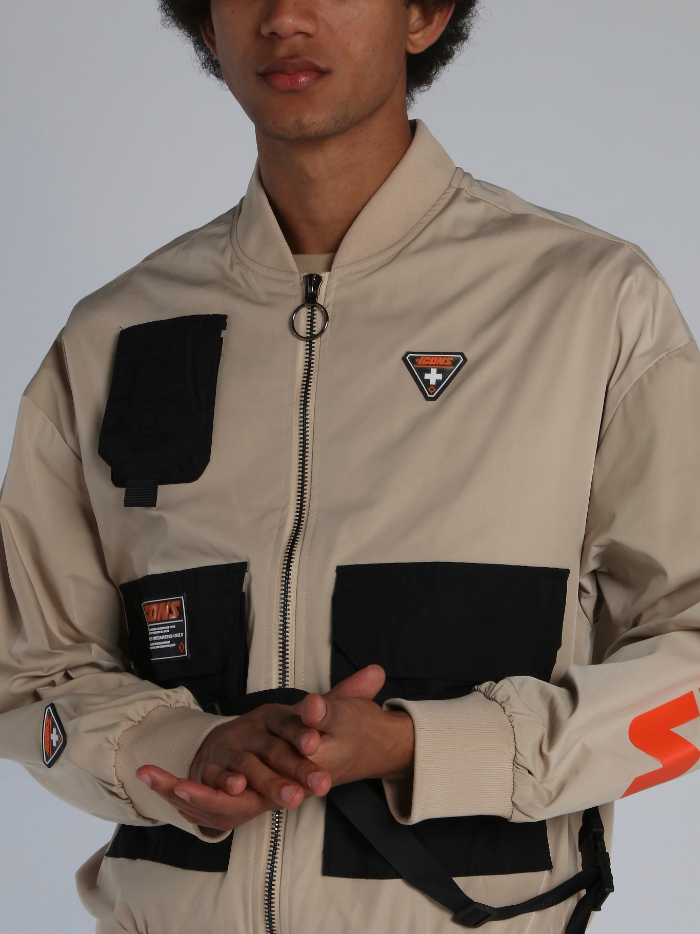 Beige Icons Tactical Flight Jacket