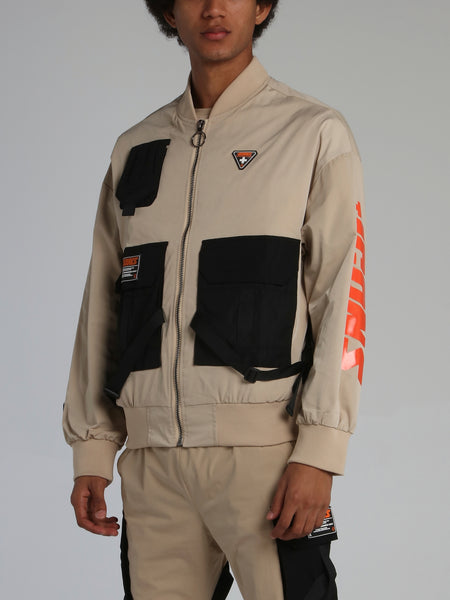 Beige Icons Tactical Flight Jacket – Maison-B-More Global Store
