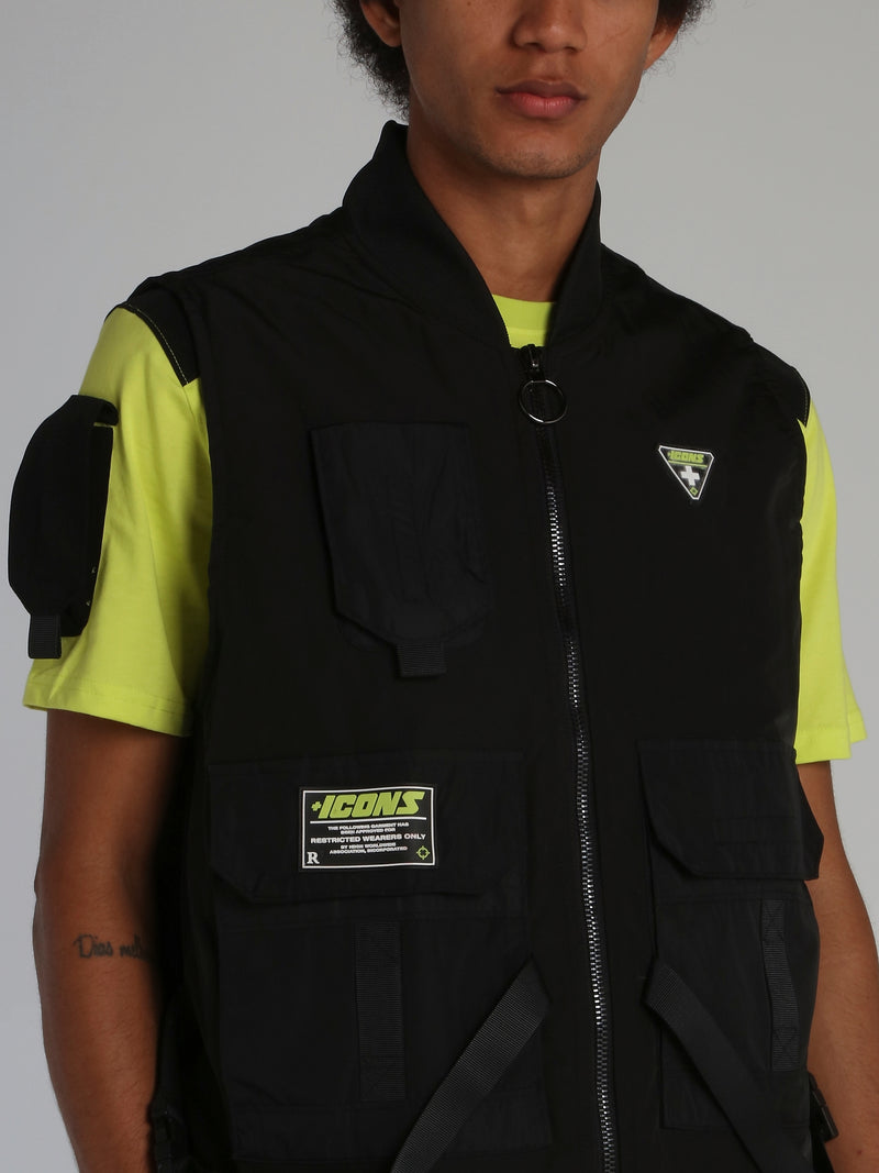 Black Icons Tactical Zip Up Vest