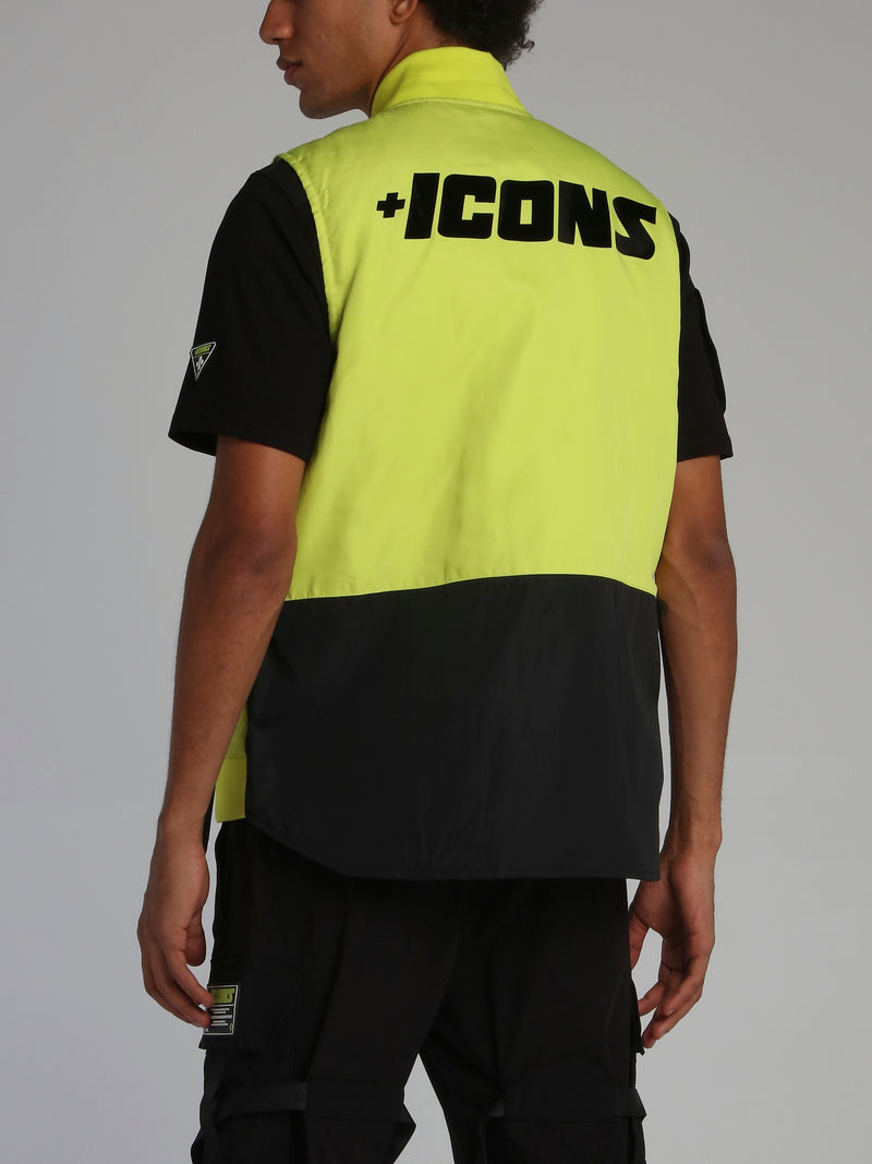 Neon Yellow Icons Tactical Zip Up Vest