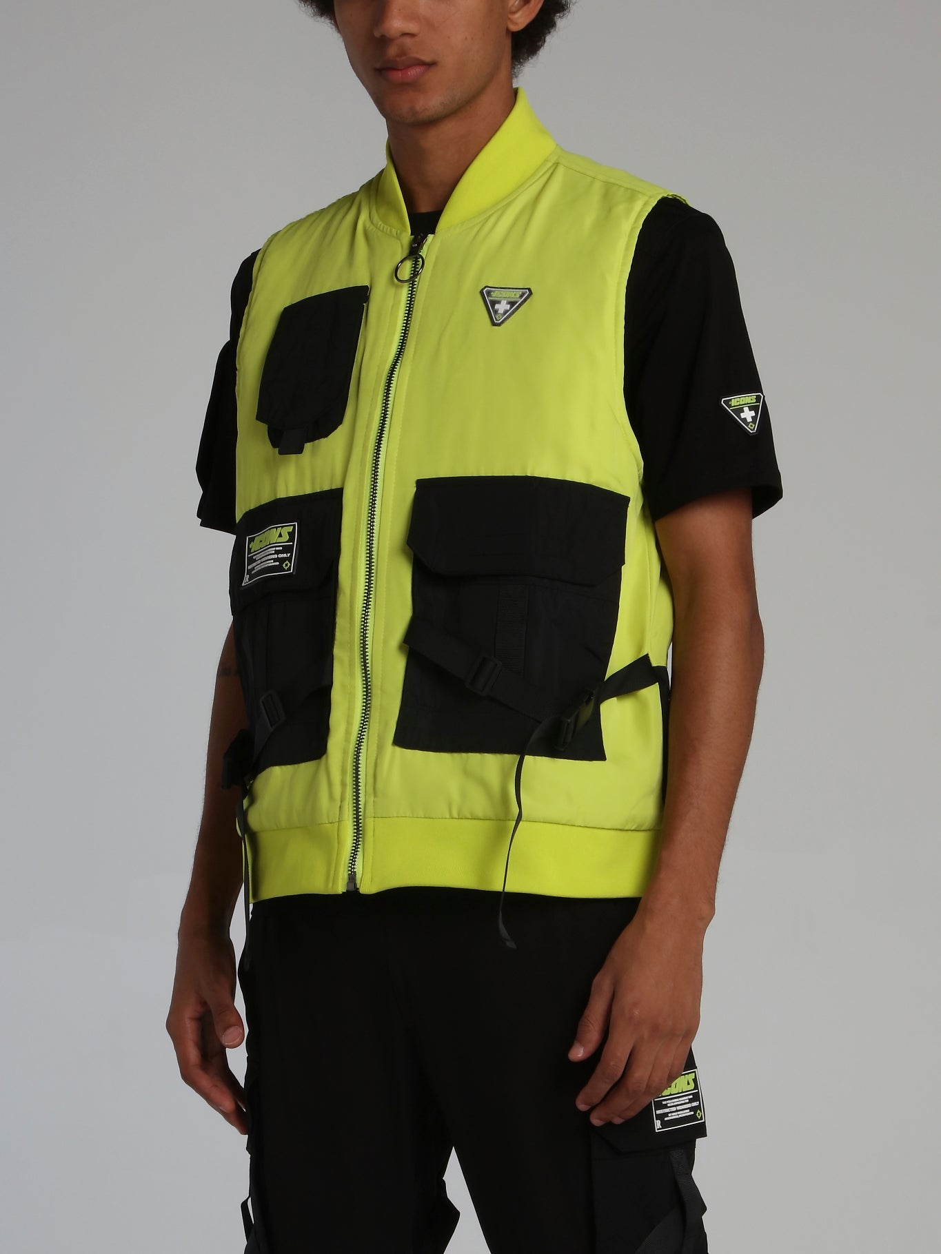 Neon Yellow Icons Tactical Zip Up Vest