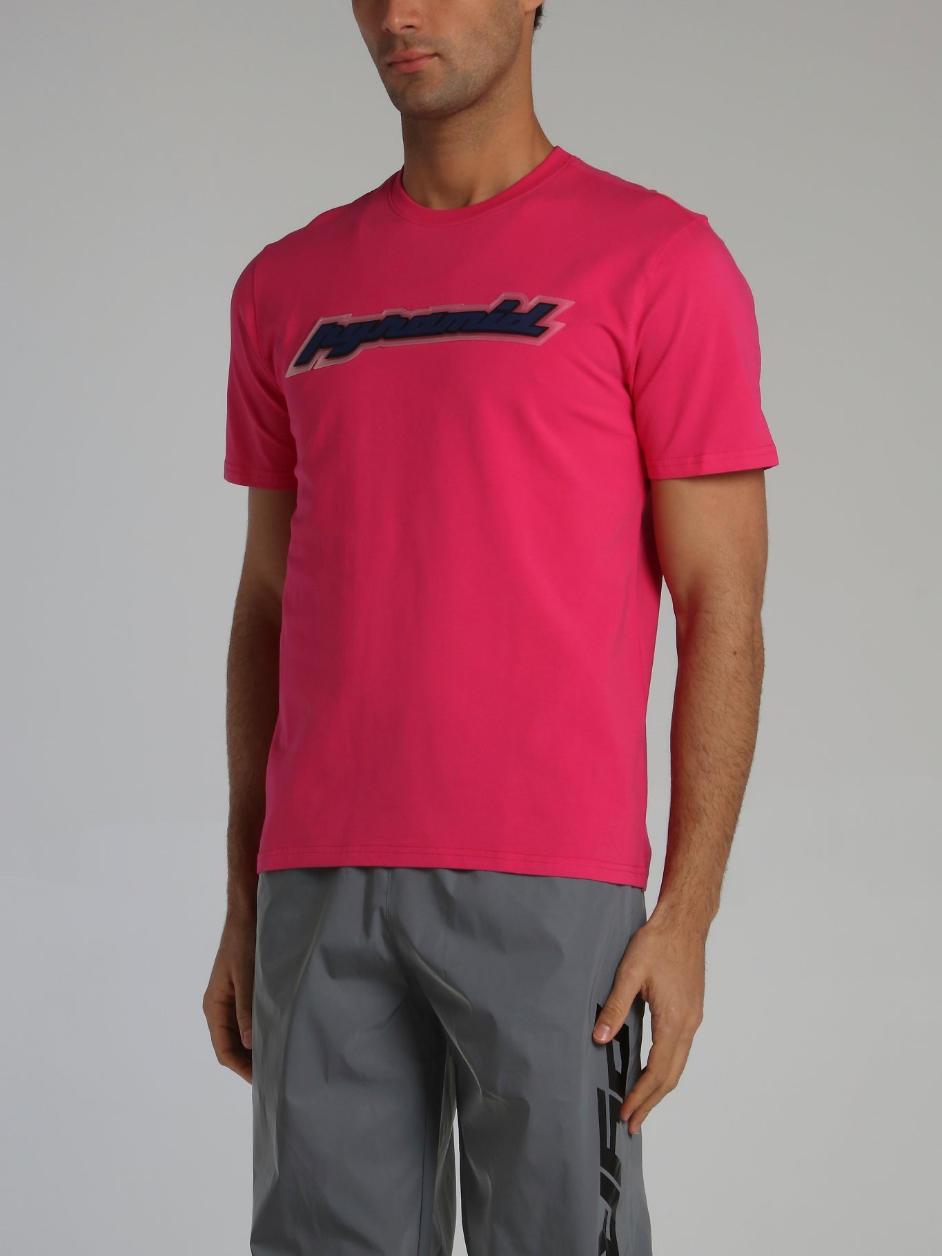 Neon Pink Core 3D Rubber Patch Crewneck T-Shirt