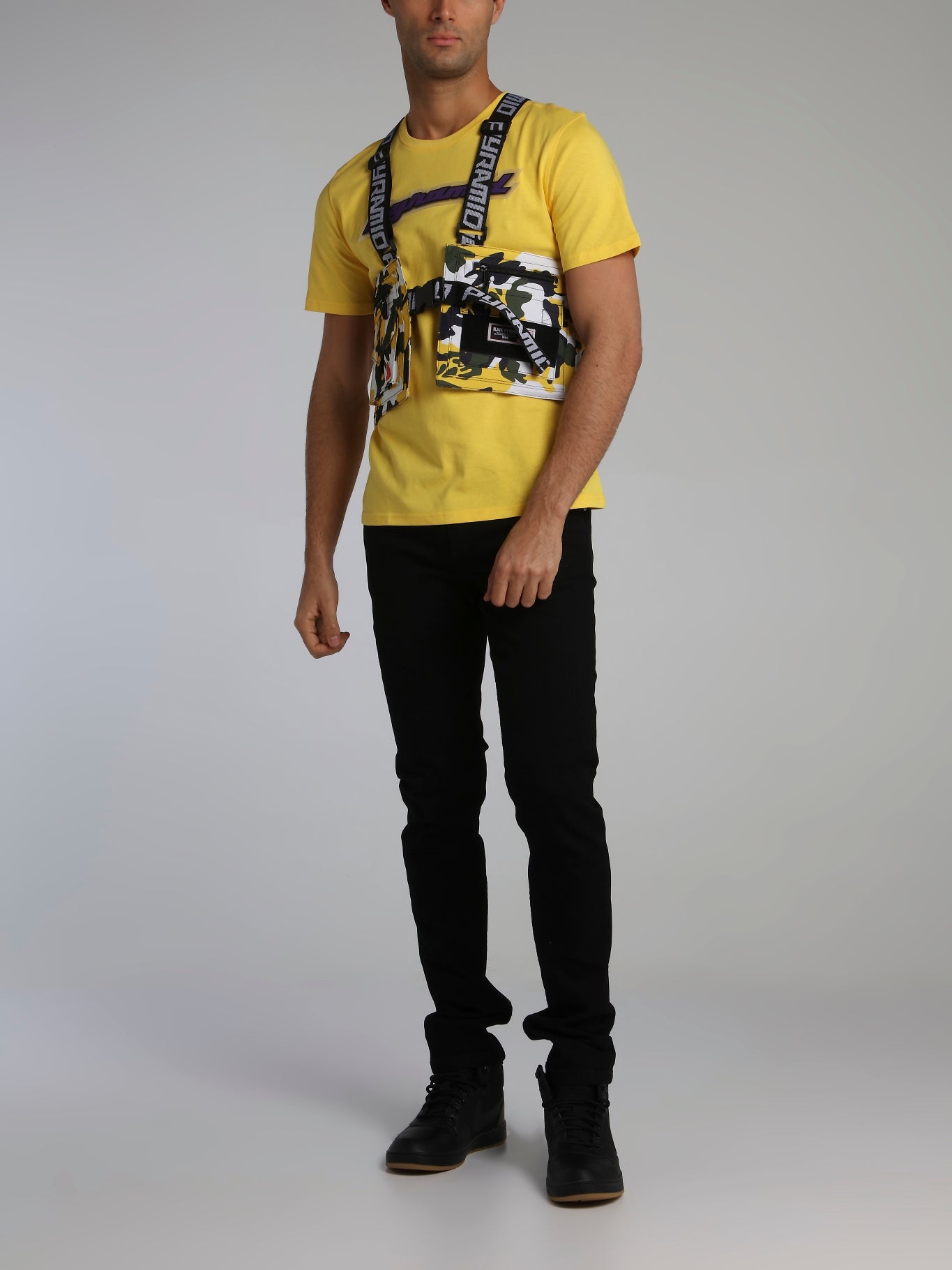 Yellow Core 3D Rubber Patch Crewneck T-Shirt