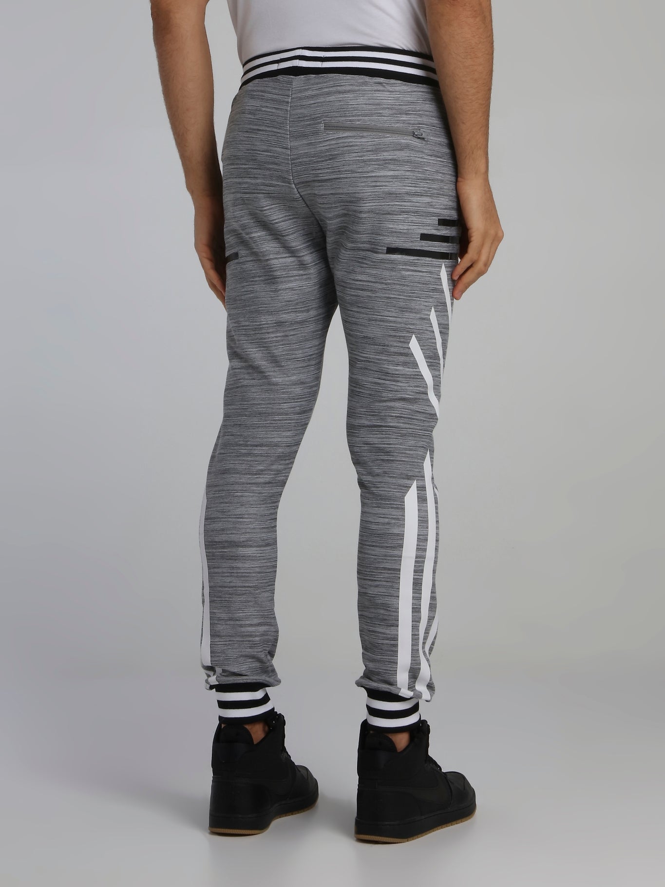 Grey Stripe Detail Cyber Pants