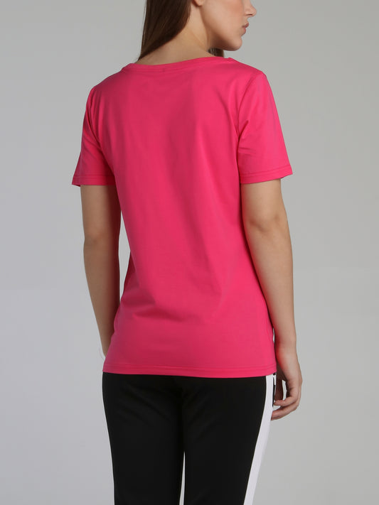 Pink Core 3D Rubber Patch T-Shirt