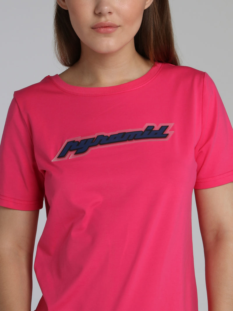 Pink Core 3D Rubber Patch T-Shirt