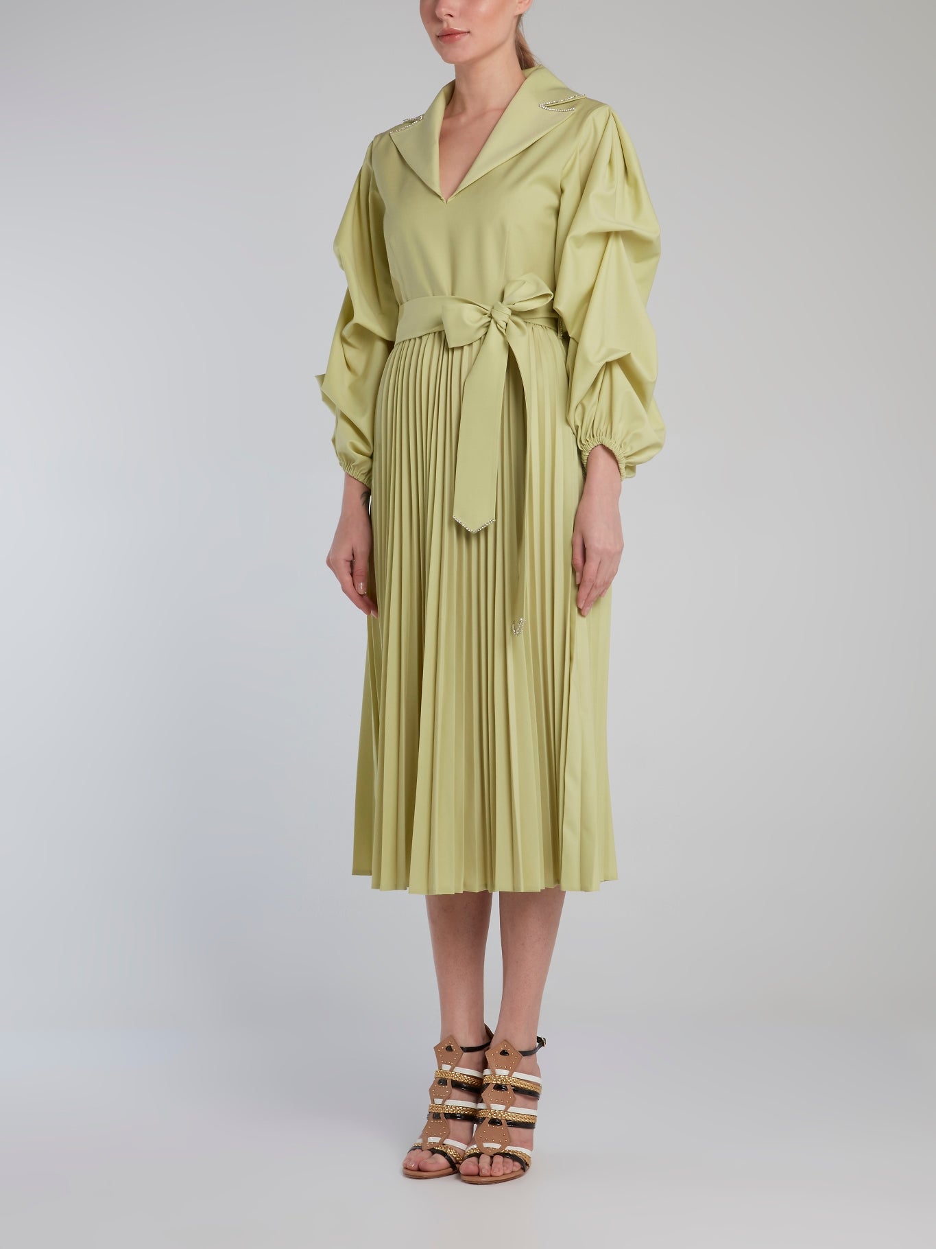 lime long sleeve dress Lime Long Sleeve Accordion Shirt Dress