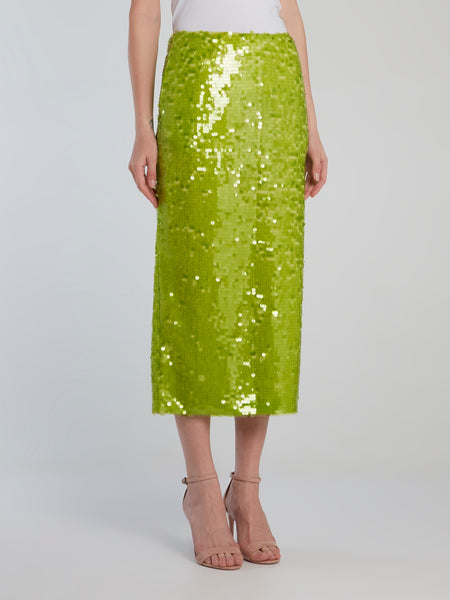 Neon Green Sequin Pencil Skirt – Maison-B-More Global Store