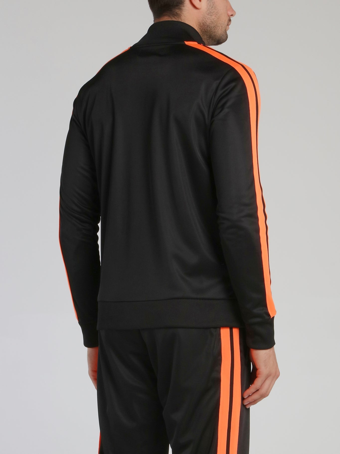 Black with Orange Contrast Lining Sweatshirt