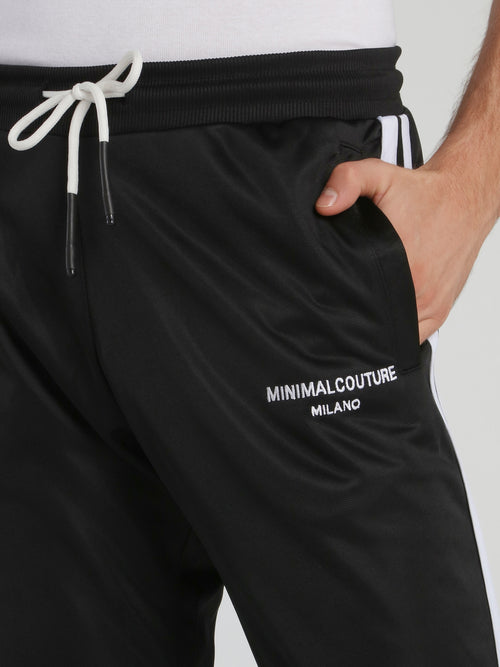 Black Contrast Side Stripe Sweatpants