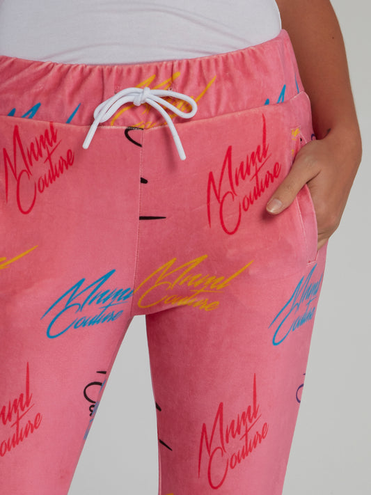 Pink Signature All Over Trousers