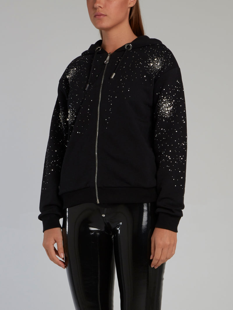 Crystal Plein Black Studded Sweatshirt
