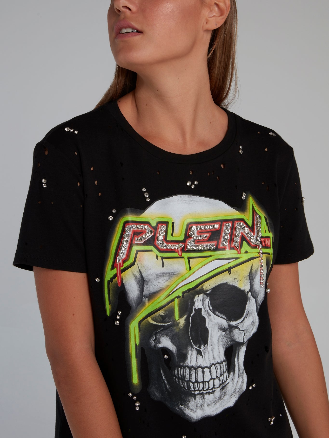 Space Plein Black Skull T-Shirt