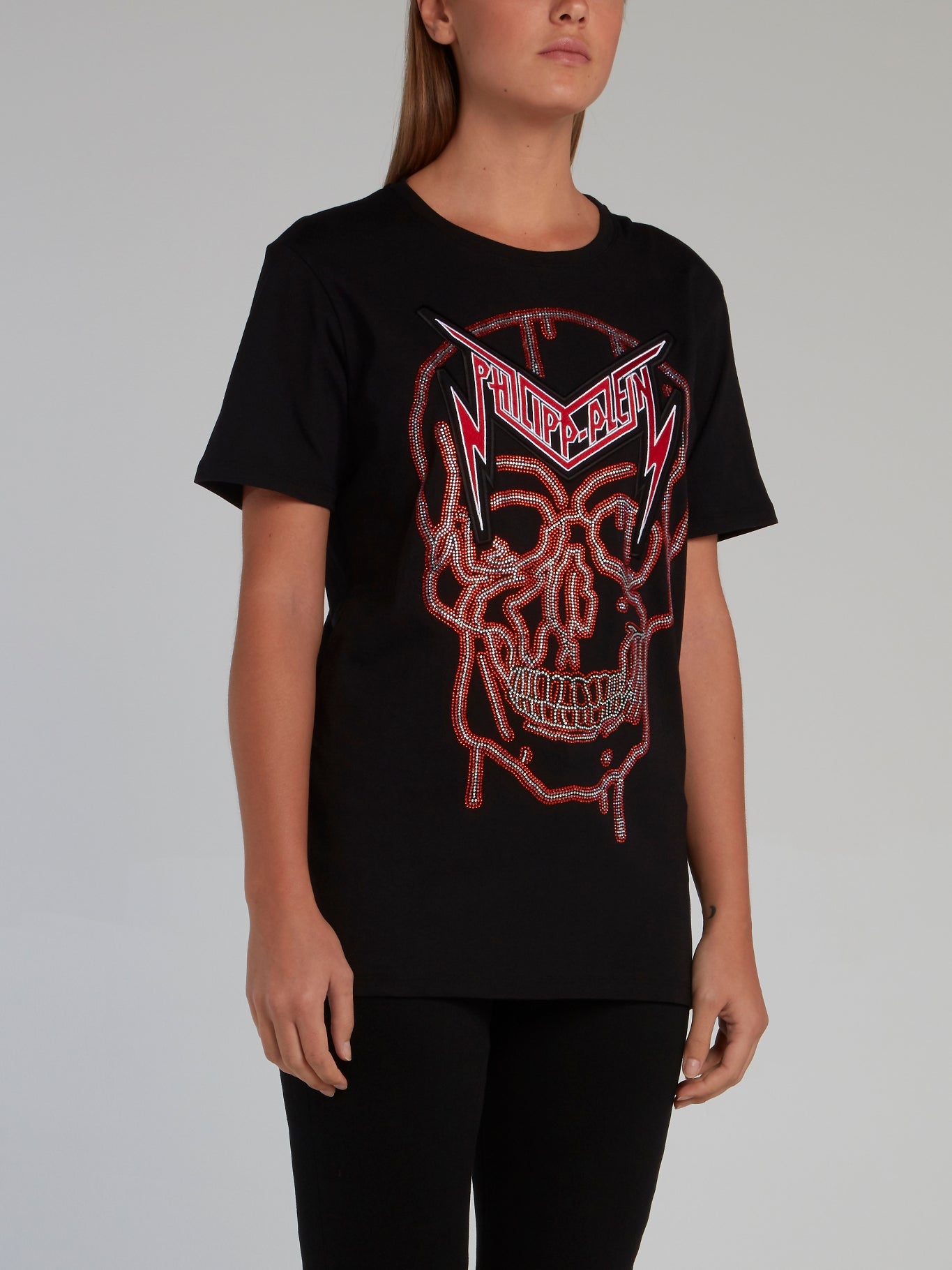 Skull and Plein Black Crewneck T-Shirt