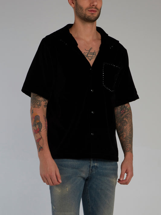 Black Studded Oversized Shirt