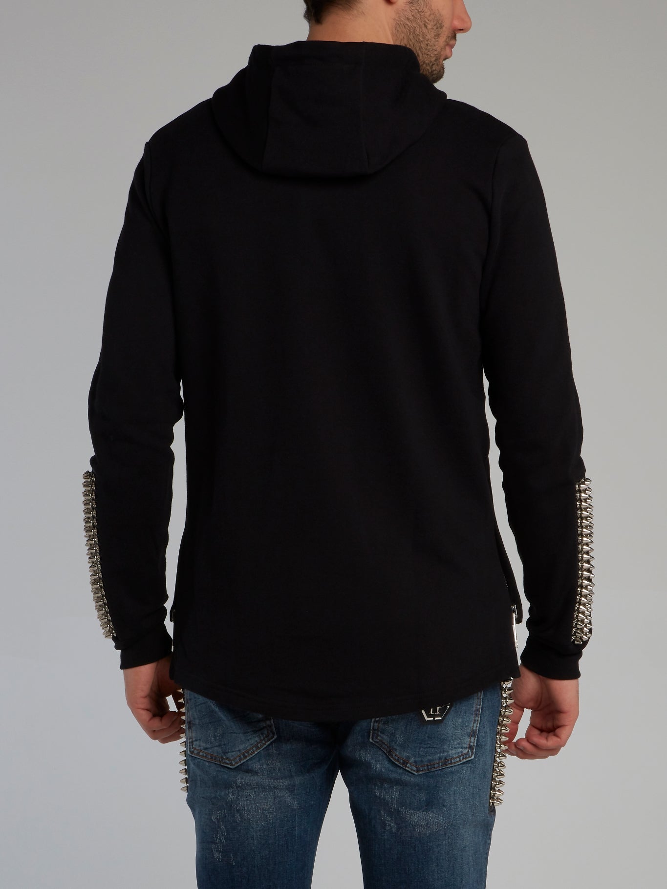 Black Spike Studded Sweatshirt