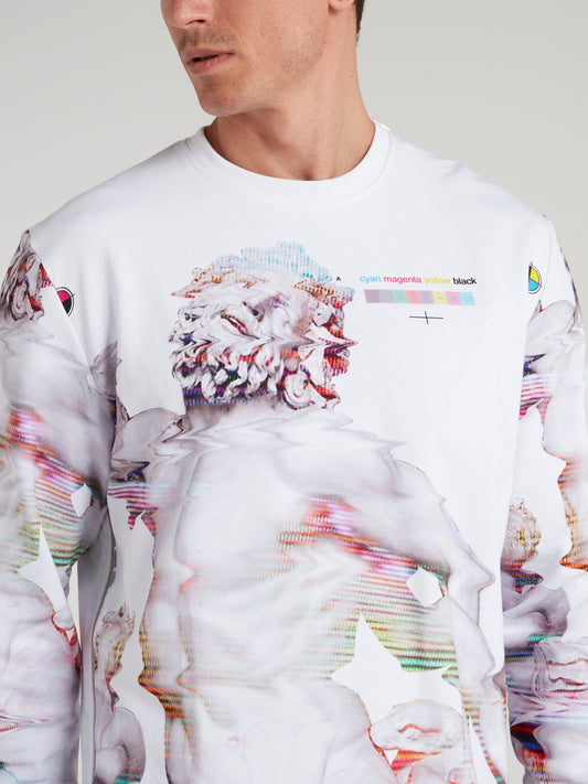 Distorted Graphic Print Sweatshirt