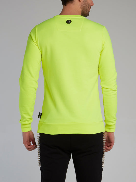 Neon Yellow Statement Crewneck Sweatshirt