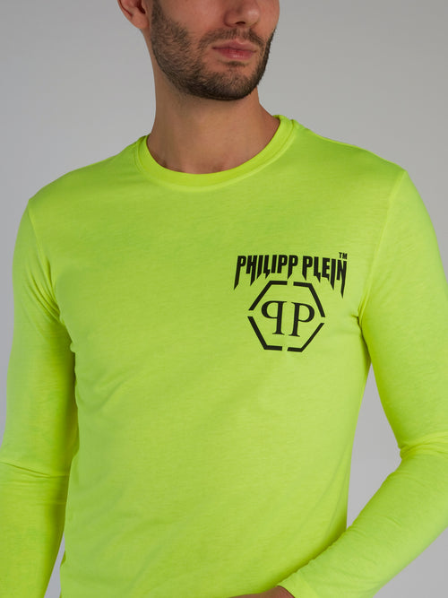 Neon Yellow Long Sleeve Logo T-Shirt