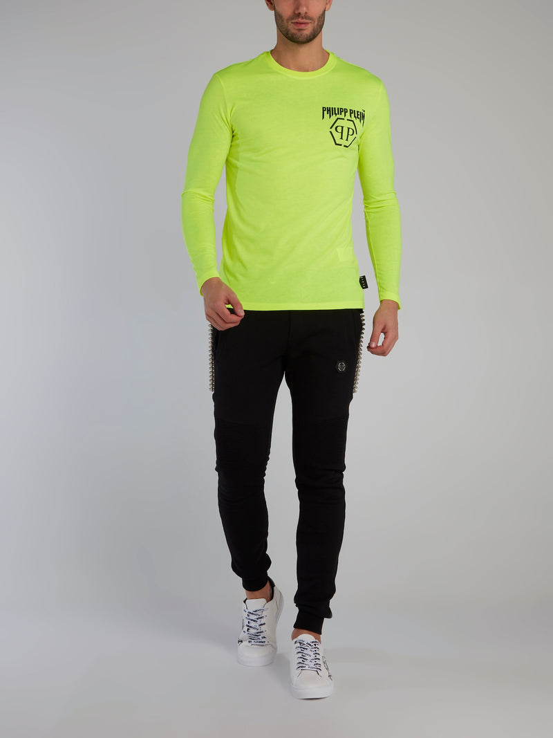 Neon Yellow Long Sleeve Logo T-Shirt
