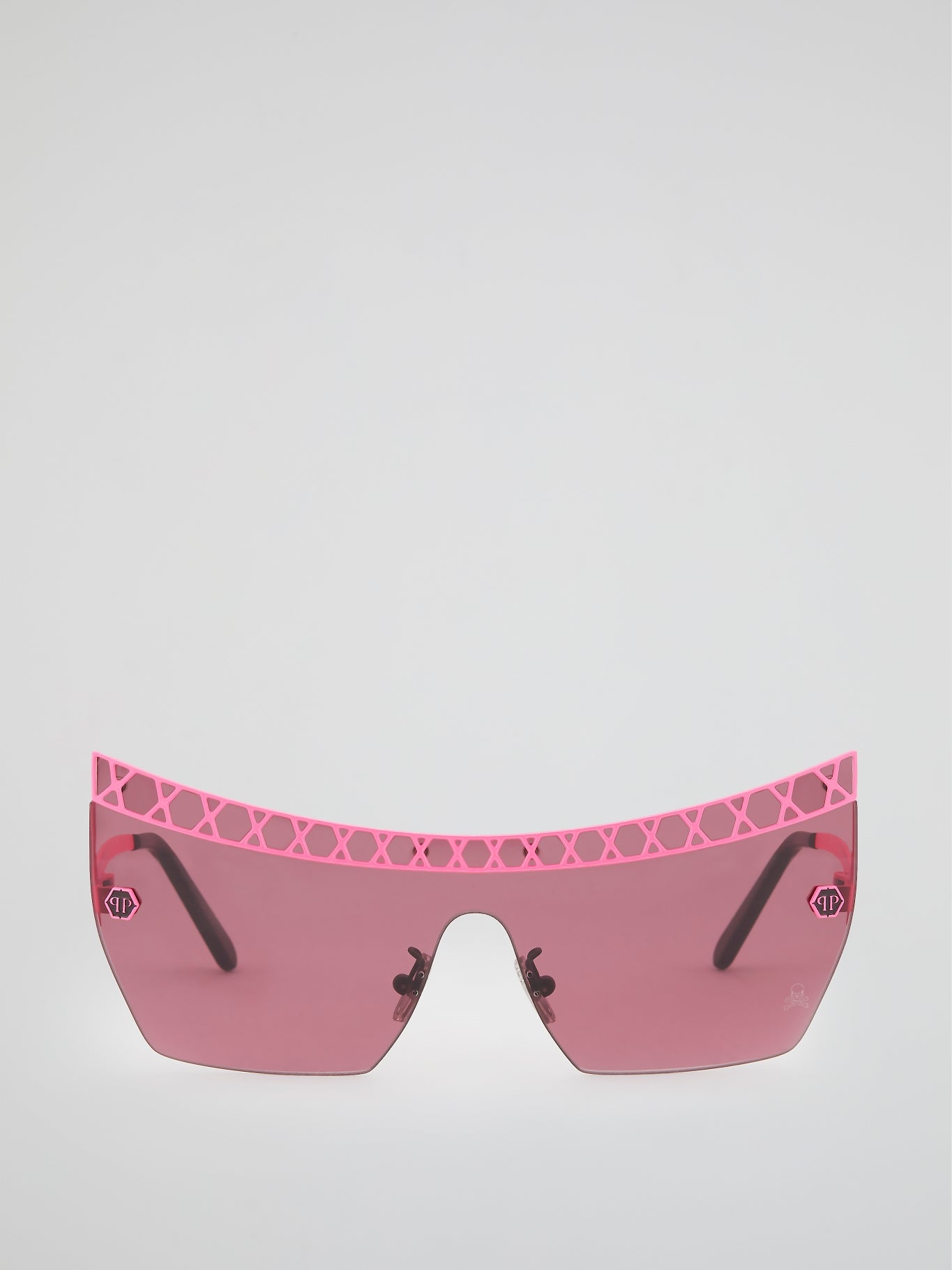 Pink Rimless Square Sunglasses