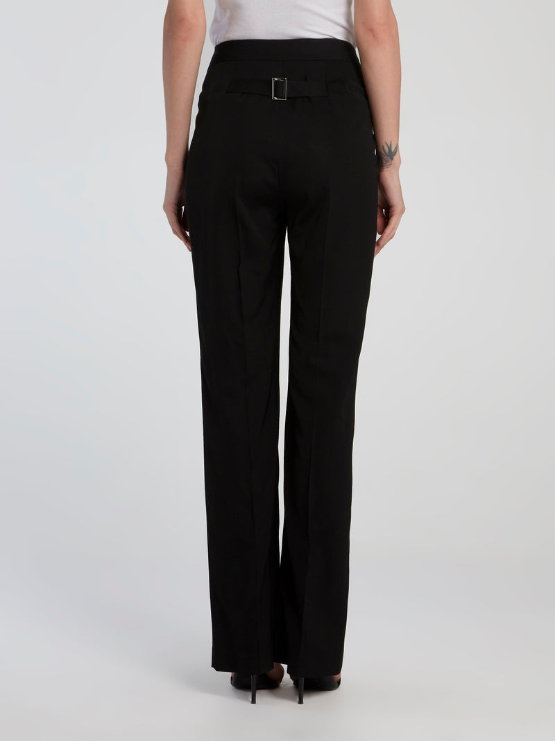 Black Belted Pegged Pants