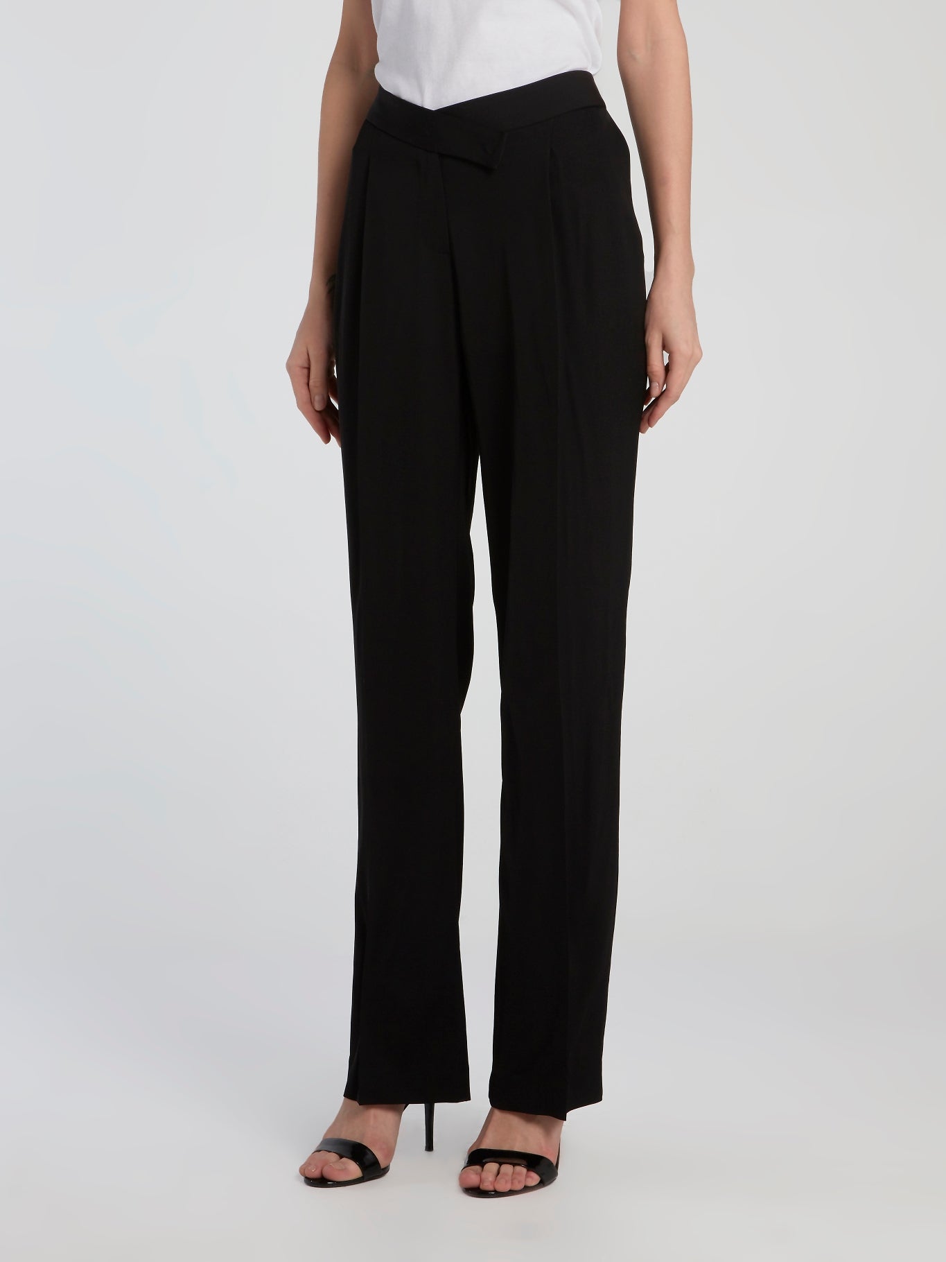 Black Belted Pegged Pants