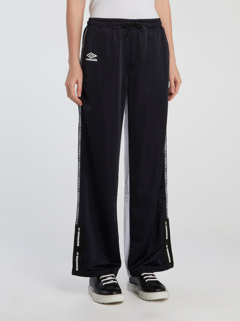 Lina Black Wide Leg Track Pants