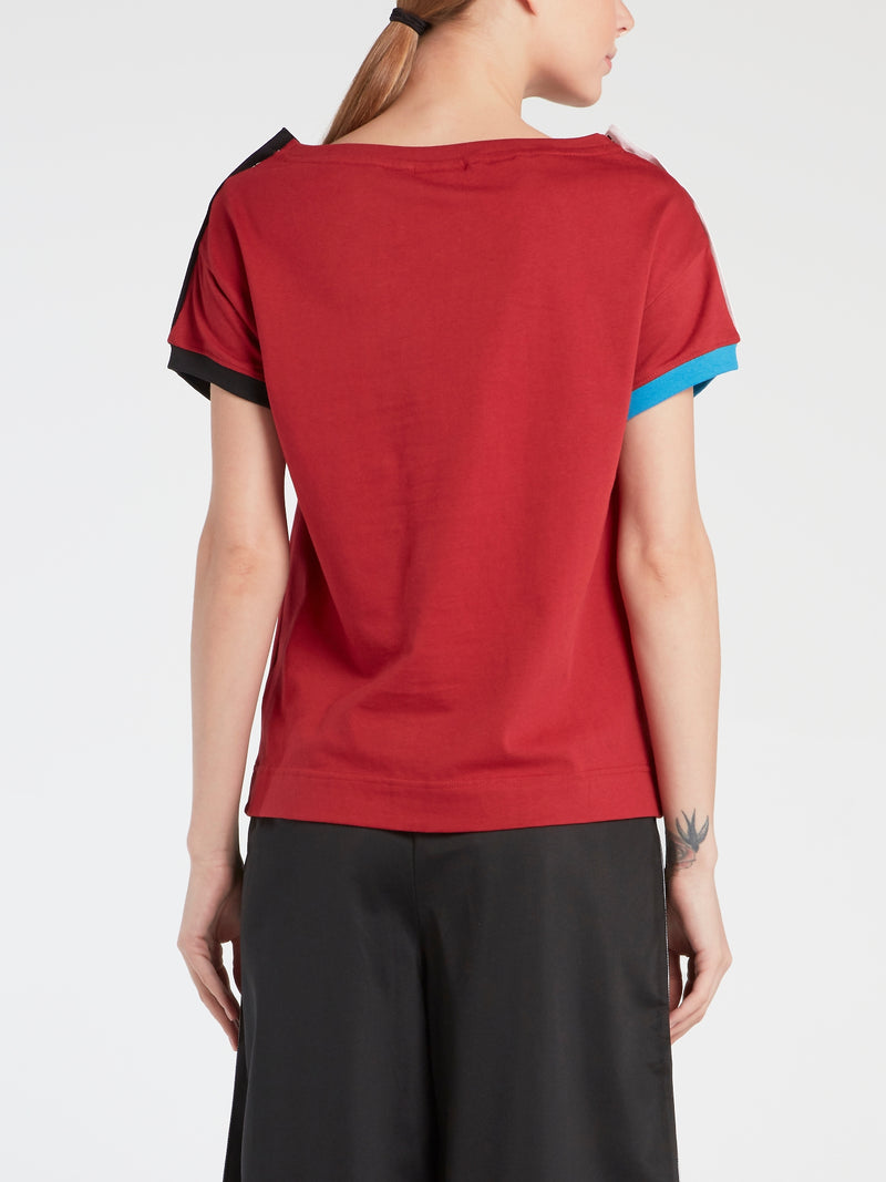 Lina Red Popper T-Shirt