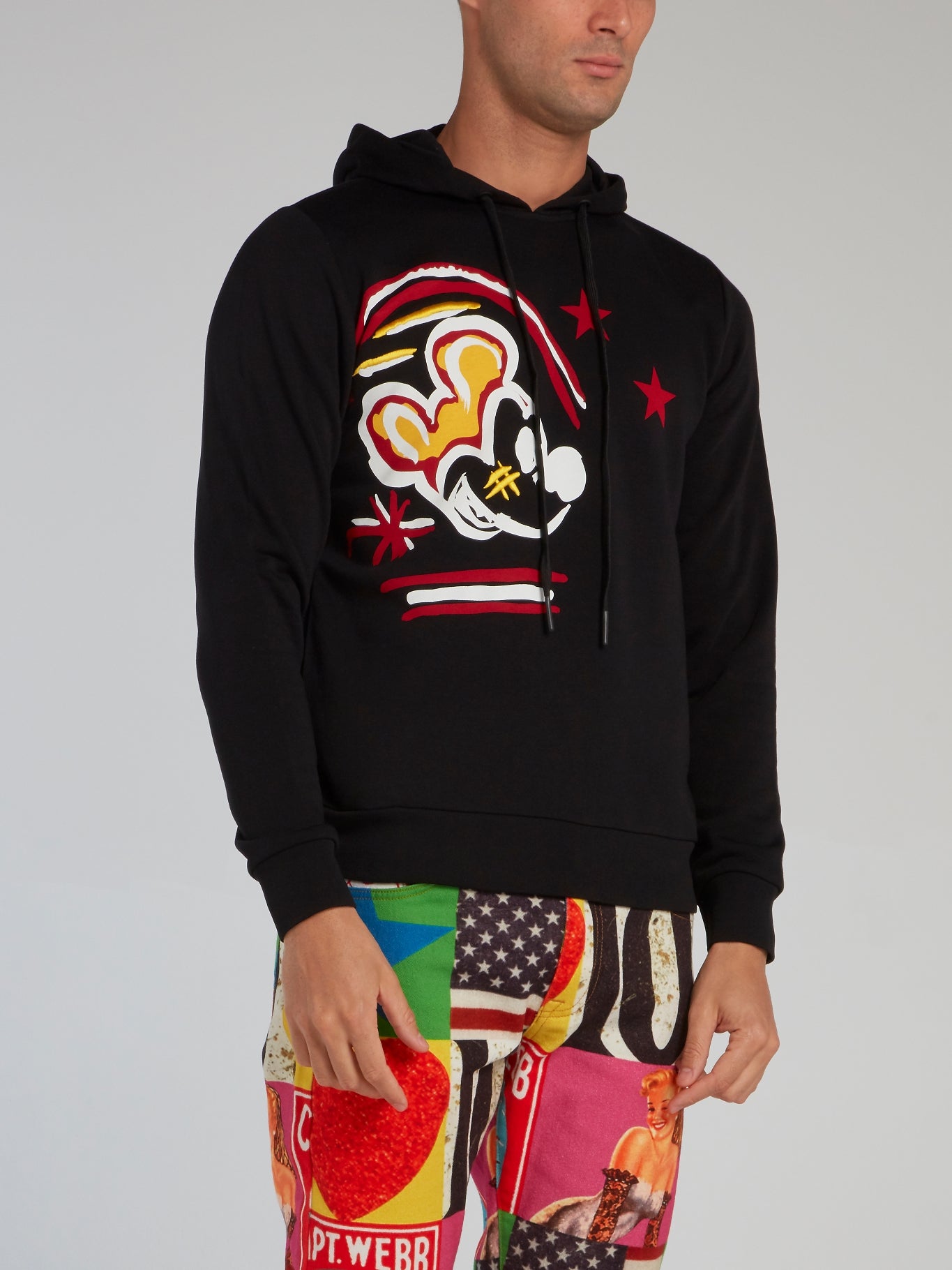 Mickey Mouse Black Embroidered Sweatshirt