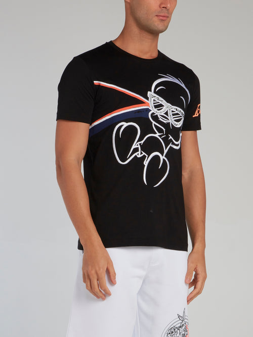 Tweety Black Embroidered T-Shirt