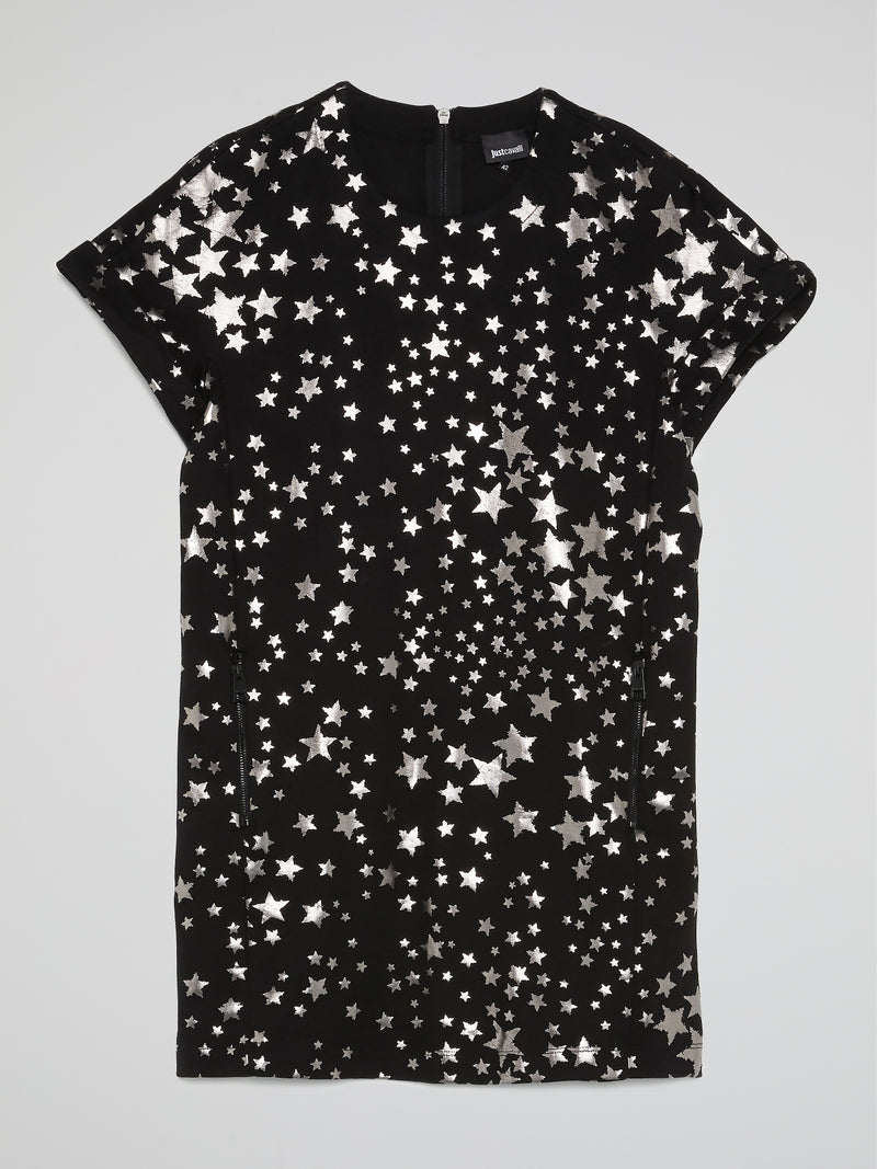 Black Star Print T-Shirt Dress – Maison-B-More Global Store