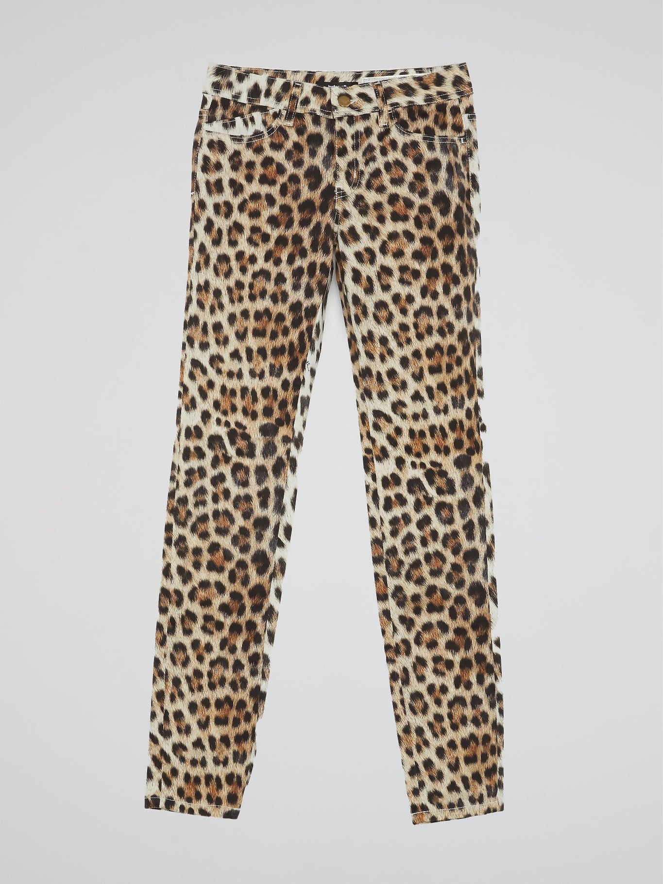 Leopard Print Straight Cut Jeans