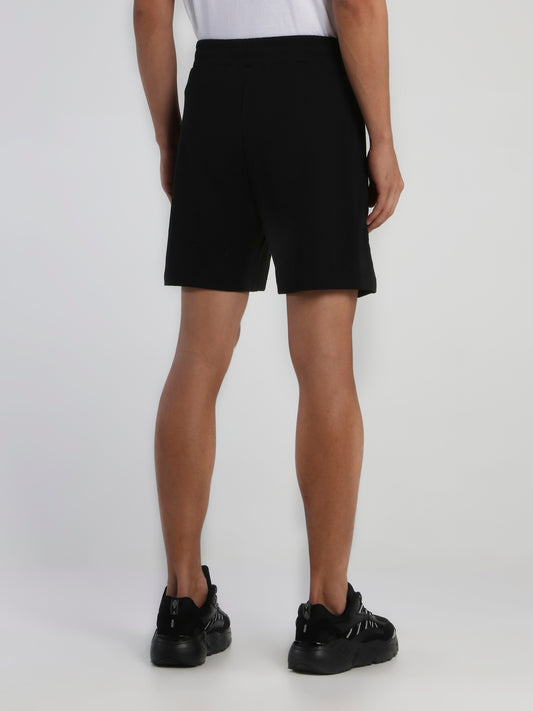 Black Ribbed Waistband Shorts