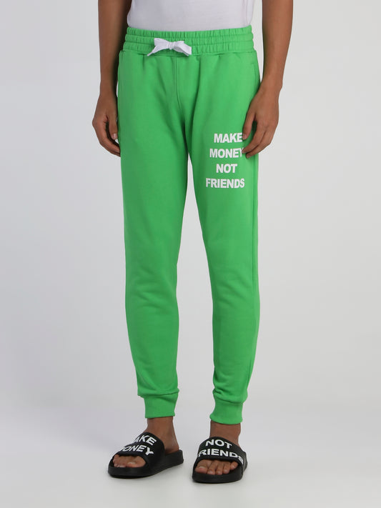 Green Drawstring Logo Sweatpants
